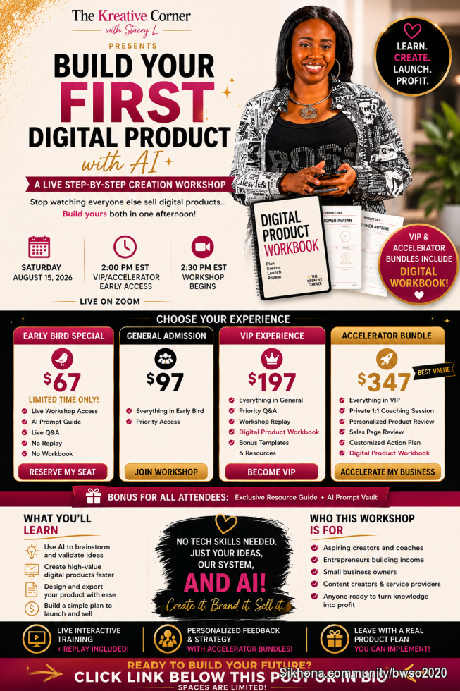 If you would like to learn more about AI, join Kreative Corner to get you on the path of passive income.  They will assist you with building your very first digital product.  @staceyl

https://workshops.thekreativecorner.com/the-kreative-corner-agency-inc-vhx17z